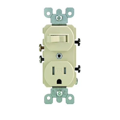 15 Amp Tamper-Resistant Combination Switch and Outlet, Ivory - Super Arbor