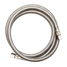 EASTMAN 5-ft L 1/4-in Compression Inlet x 1/4-in Outlet Stainless Steel Ice Maker Connector - Super Arbor