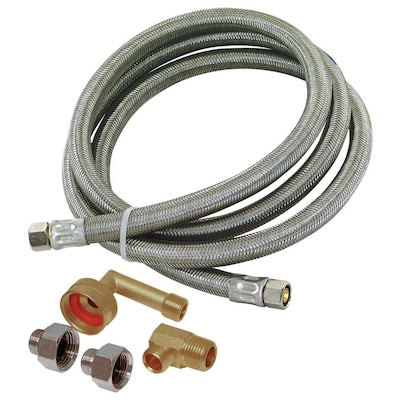 EASTMAN 5-ft 3/8-in Compression Inlet x 3/8-in Compression Outlet Stainless Steel Dishwasher Connector