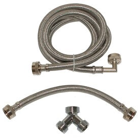 EASTMAN 72-in L 3/4-in FHT Inlet x 3/4-in Outlet Braided Stainless Steel Steam Dryer-Installation Kit - Super Arbor