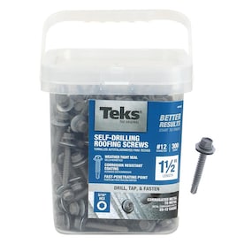 Teks #12 x 1-1/2-in Zinc-Plated Zinc-Plated Self-Drilling Roofing Screws (300-Count) - Super Arbor