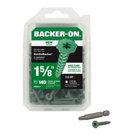 Backer-On #9 x 1-5/8-in Zinc-Plated Star-Drive Interior Cement Board Screws (140-Count) - Super Arbor