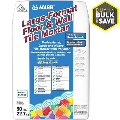 MAPEI Large-Format Floor and Wall 50-lb White Powder Thinset/Medium Bed Mortar