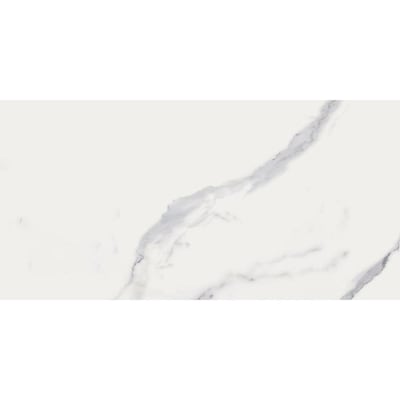 Style Selections Calacatta White 12-in x 24-in Matte Porcelain Marble Look Floor Tile