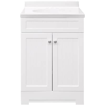 Style Selections Ellenbee 24.5-in White Single Sink Bathroom Vanity with White Cultured Marble Top