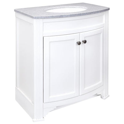 Style Selections Delyse 30.5-in White Single Sink Bathroom Vanity with Pepper Solid Surface Top