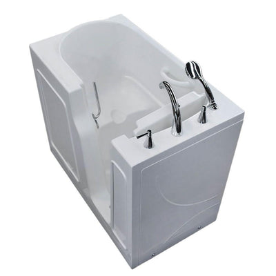 Nova Heated 3.9 ft. Walk-In Non-Whirlpool Bathtub in White with Chrome Trim - Super Arbor