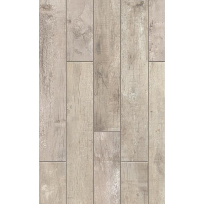 Style Selections Sahalee Natural 8-in x 48-in Glazed Porcelain Wood Look Tile