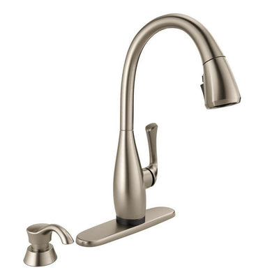 Dominic Single-Handle Pull-Down Sprayer Kitchen Faucet with Touch2O & ShieldSpray Technology in SpotShield Stainless - Super Arbor