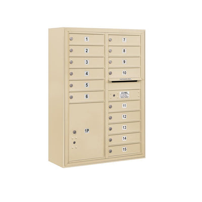 3800 Horizontal Series 15-Compartment with 1-Parcel Locker Surface Mount Mailbox - Super Arbor