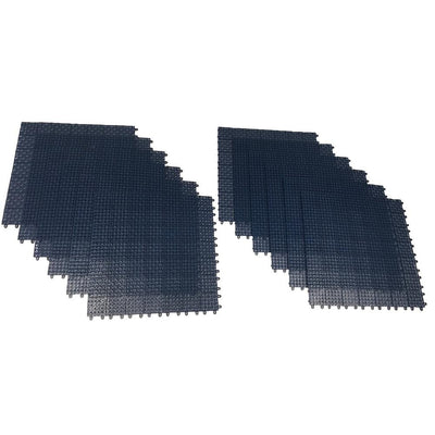 Blue Regenerated 22 in. x 22 in. Polypropylene Interlocking Floor Mat System (Set of 12 Tiles) - Super Arbor
