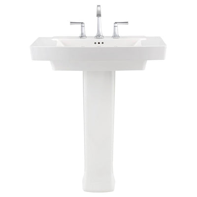 American Standard Townsend Pedestal Sink in White with 8 in. Faucet Holes - Super Arbor