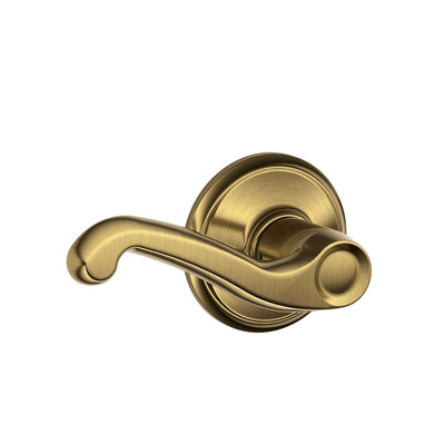 Schlage Flair Antique Brass Passage Lockset ANSI Grade 2 1-3/4 in.