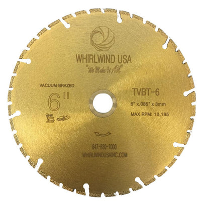 Whirlwind USA 6 in. 40-Teeth Segmented Diamond Blade for Dry or Wet Cutting Metal and Plastic Materials