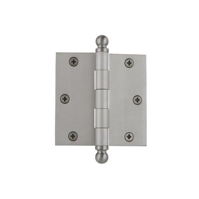 3.5 in. Ball Tip Residential Hinge with Square Corners in Satin Nickel - Super Arbor