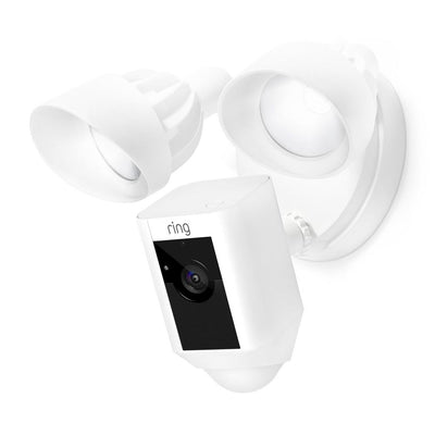 Ring Outdoor Wi-Fi Cam with Motion Activated Floodlight, White - Super Arbor