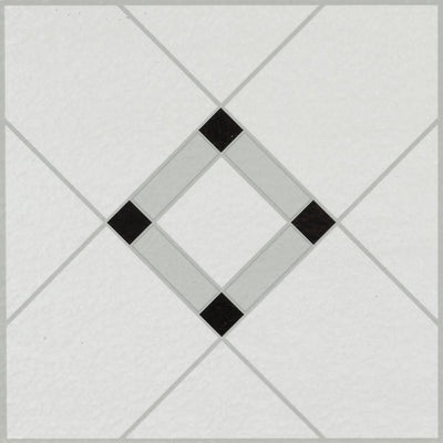 Armstrong Lattice Lane Black/White 12 in. x 12 in. Residential Peel and Stick Vinyl Tile Flooring (45 sq. ft. / case) - Super Arbor