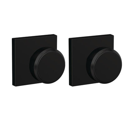 Custom Bowery Matte Black Collins Trim Dummy  Door Knob (2-pack) - Super Arbor