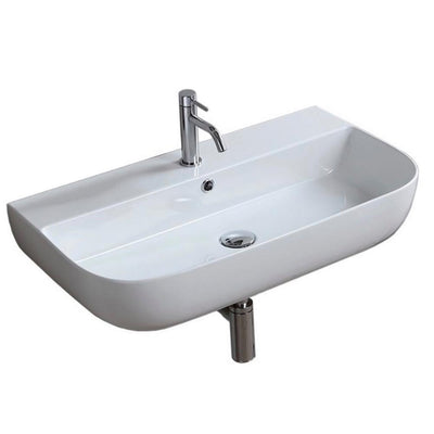 Nameeks Glam Wall Mounted Bathroom Sink in White - Super Arbor