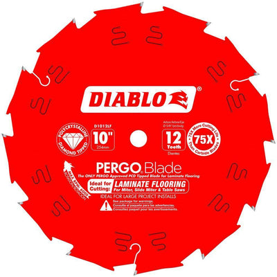 10 in. x 12-Tooth Polycrystalline Diamond (PCD) Tipped Ultimate Flooring Blade - Super Arbor