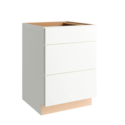 Courtland Shaker Assembled 24 in. x 34.5 in. x 24 in. Stock Drawer Base Kitchen Cabinet in Polar White