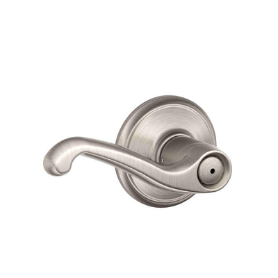 Schlage Flair Satin Nickel Privacy Lockset ANSI Grade 2 1-3/4 in.