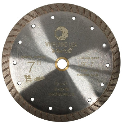 Whirlwind USA 7 in. Turbo Rim Diamond Blade for Dry or Wet Cutting Concrete, Stone, Brick and Masonry