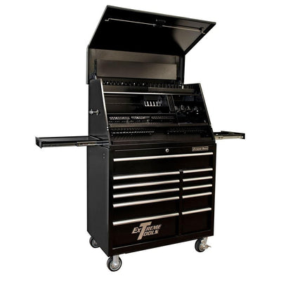 41 in. 11-Drawer Tool Chest and Cabinet Combo in Black - Super Arbor