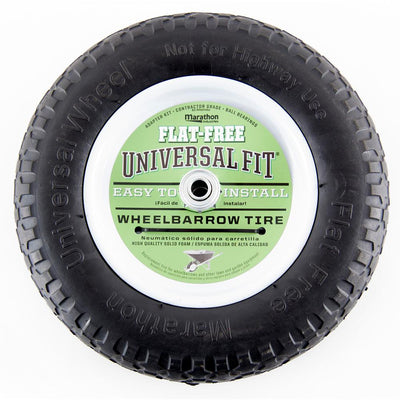 Marathon 14.5 in. Flat Free Universal Wheelbarrow Wheel - Super Arbor