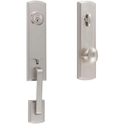 Italian Collection Briona Single Cylinder Satin Nickel Door Handleset with Canova Interior Left-Hand - Super Arbor