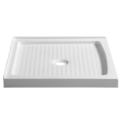 Titan Series 36 in. x 36 in. Double Threshold Shower Base in White - Super Arbor