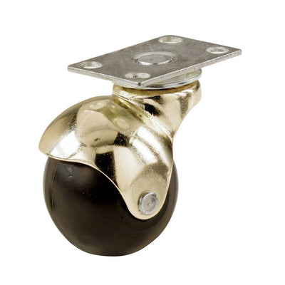2 in. Brass Hooded Ball Plate Caster with 80 lb. Load Rating - Super Arbor