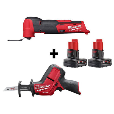 M12 FUEL 12-Volt Lithium-Ion Cordless Oscillating Multi-Tool and HACKZALL with two 3.0 Ah Batteries - Super Arbor