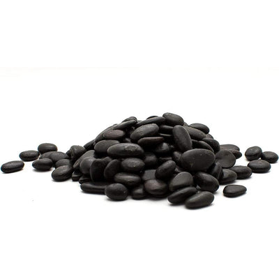 Rain Forest 0.5 in. to 1.5 in., 20 lb. Small Black Grade A Polished Pebbles - Super Arbor