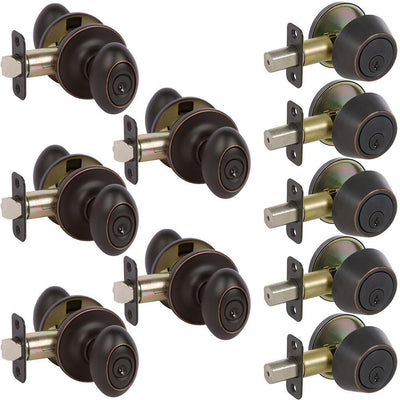 Carlyle Edged Oil Rubbed Bronze Knobs Combo Pack Callan Edged Oil Rub Bronze Single Cylinder Deadbolts - Super Arbor