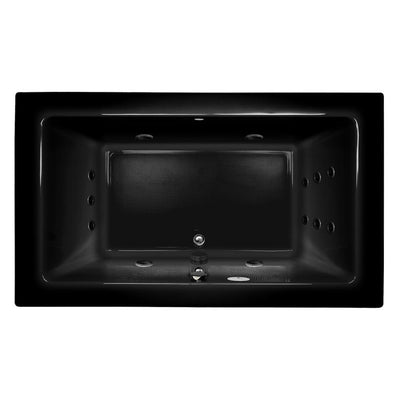 SIA 72 in. x 42 in. Acrylic Right-Hand Drain Rectangular Drop-In Whirlpool Bathtub in Black - Super Arbor