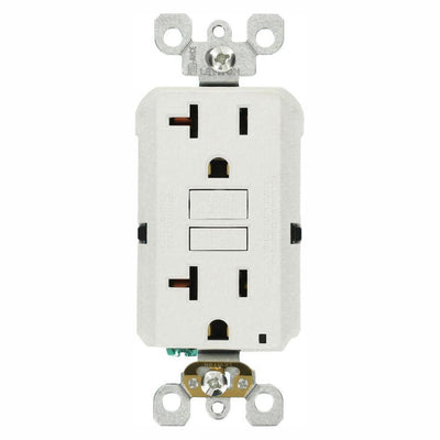 20 Amp Self-Test SmartlockPro Slim GFCI Duplex Outlet, White (3-Pack) - Super Arbor