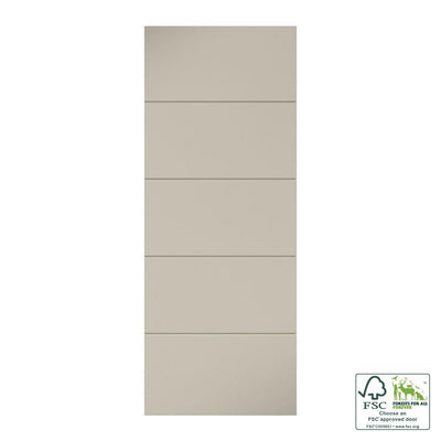 30 in. x 80 in. x 1-3/8 in. Contemporary U-Grooved Design (Atlanta) White Primed Core Flush Wood Interior Slab Door - Super Arbor