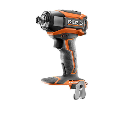 18-Volt Lithium-Ion Cordless Brushless 1/4 in. 3-Speed Impact Driver with Belt Clip (Tool Only) - Super Arbor