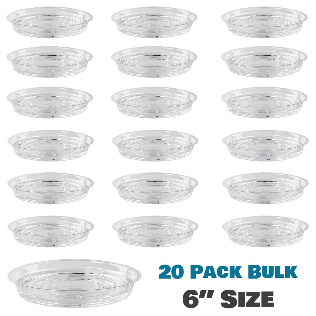 20 inch clear plastic plant saucer 20 Pack 6 Inches Clear Plastic Plant Saucer Drip Trays Small Plant Pla – Super Arbor