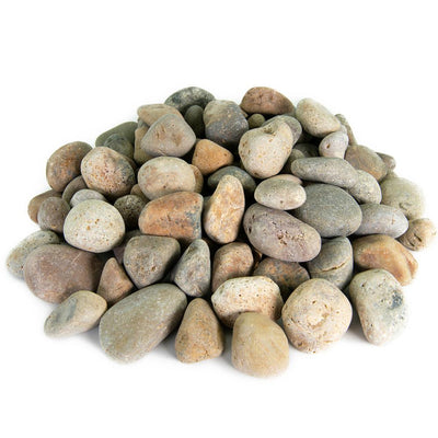 Southwest Boulder & Stone 0.50 cu. ft. 3 in. to 5 in. Buff Mexican Beach Pebble Smooth Round Rock for Gardens, Landscapes and Ponds - Super Arbor