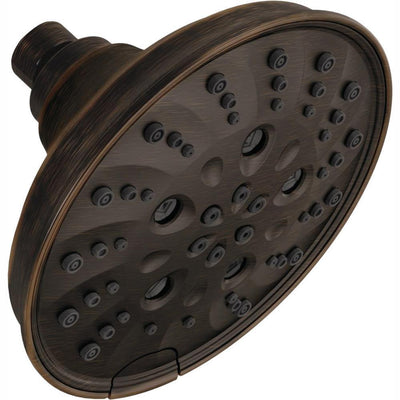 Pivotal 5-Spray 6 in. Single Wall Mount Fixed Rain H2Okinetic Shower Head in Venetian Bronze - Super Arbor