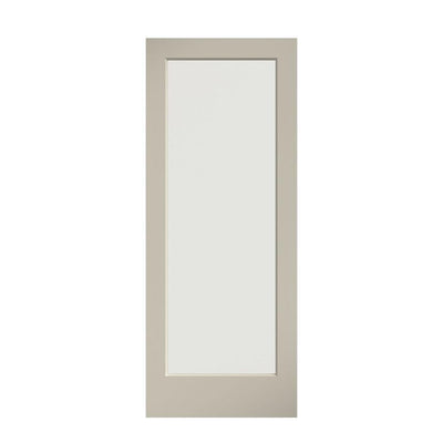 28 in. x 80 in. 1-Lite Clear Glass True Divided White Finished Solid Core Wood French Interior Door Slab - Super Arbor