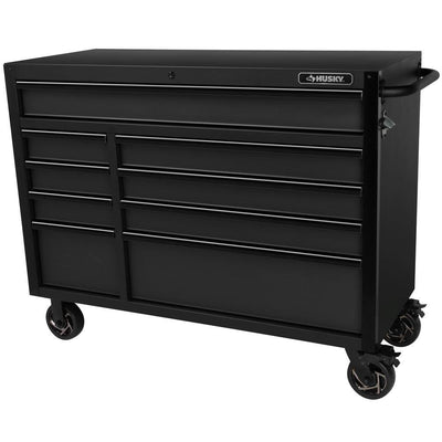Industrial 52 in. W x 21.5 in. D 9-Drawer Tool Chest Rolling Cabinet in Matte Black