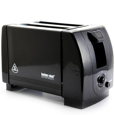 2-Slice Black Wide Slot Toaster - Super Arbor