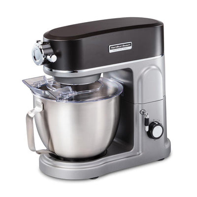 4.5 Qt. 12-Speed Black and Silver Stand Mixer - Super Arbor