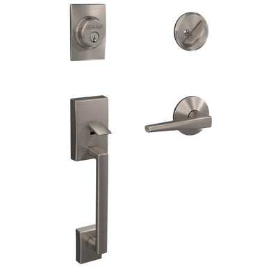 Custom Century Satin Nickel Single Cylinder Door Handleset with Eller Door Lever - Super Arbor