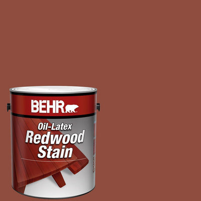 BEHR 1 gal. Redwood Solid Color Oil-Latex Exterior Wood Stain - Super Arbor