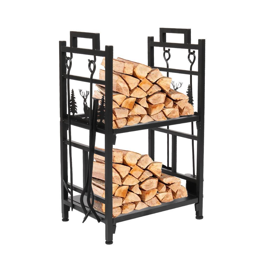 Ktaxon Firewood Rack Indoor Fireplace Tool Rack Outdoor Log Rack with ...