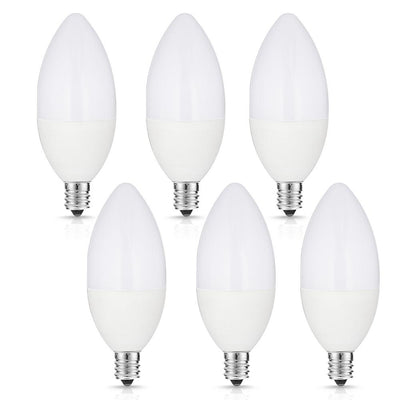 YANSUN 40-Watt Equivalent 5W C37 Non-Dimmable LED Candle Light Bulb E12 Base in Daylight White 5000K (5-Pack) - Super Arbor